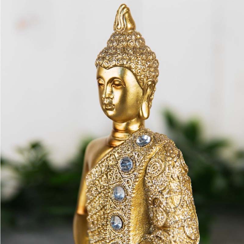 Gold Sitting Thai Buddha Figurine 17cm